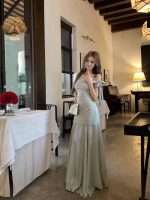 French green mesh patchwork dress summer 2026 new style - Image 9