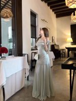 French green mesh patchwork dress summer 2026 new style - Image 10